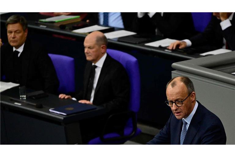 Die Asylpläne der Union um Kanzlerkandidat Friedrich Merz (rechts) wurden im Bundestag von der Mehrheit unterstützt.