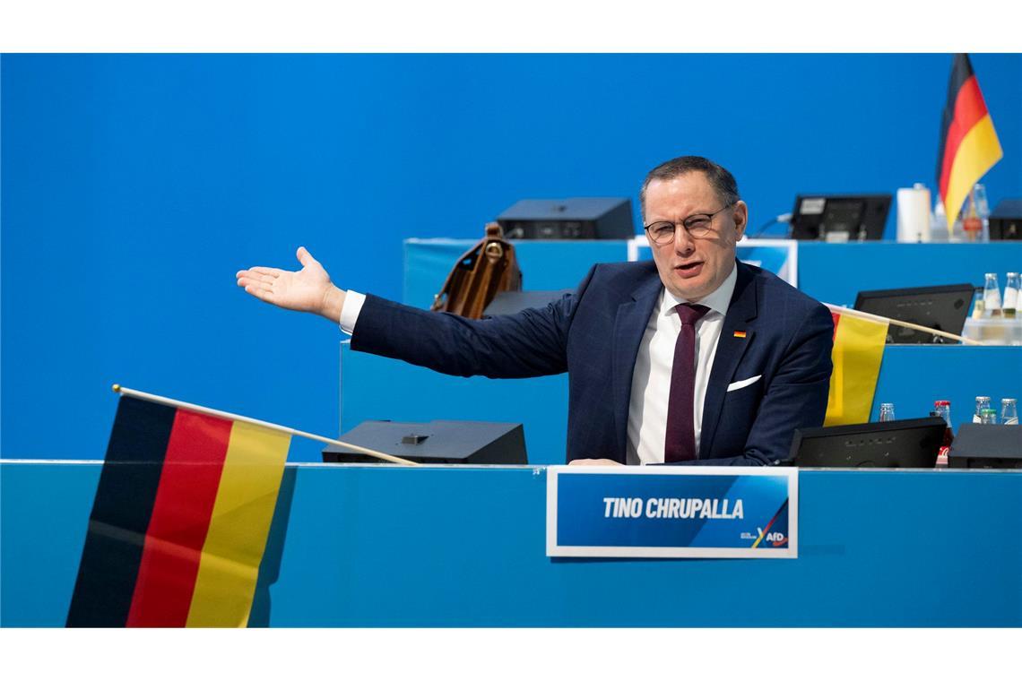 AfD trennt sich von Junger Alternative - Neue Organisation Die Deutschland-Fähnchen, die am Eingang der Halle verteilt wurden, wurden von den Delegierten bei verschiedenen Gelegenheiten geschwenkt.