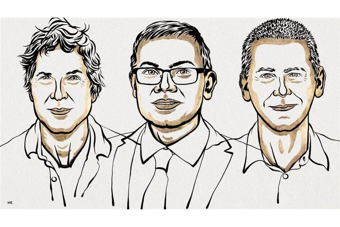 Die diesjährigen Chemie-Nobelpreisträger: David Baker, Demis Hassabis und John M. Jumper (v. li.).