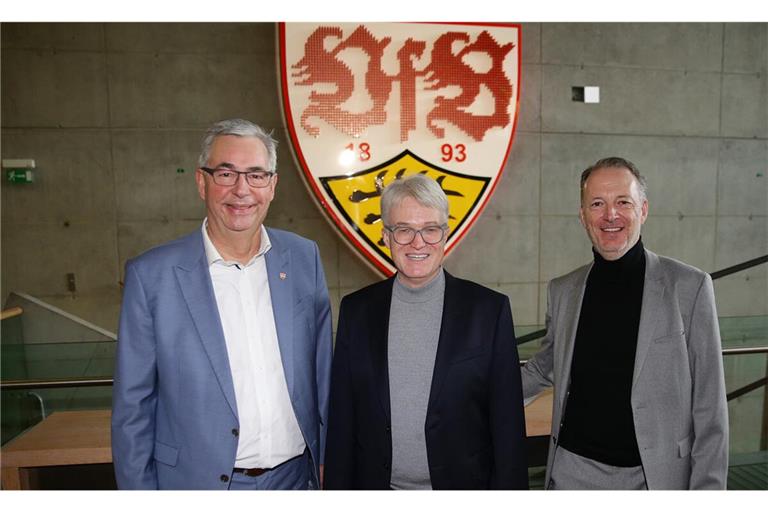 Die drei VfB-Präsidentschaftskandidaten (von li.): Dietmar Allgaier, Pierre-Enric Steiger und Jochen Haas.