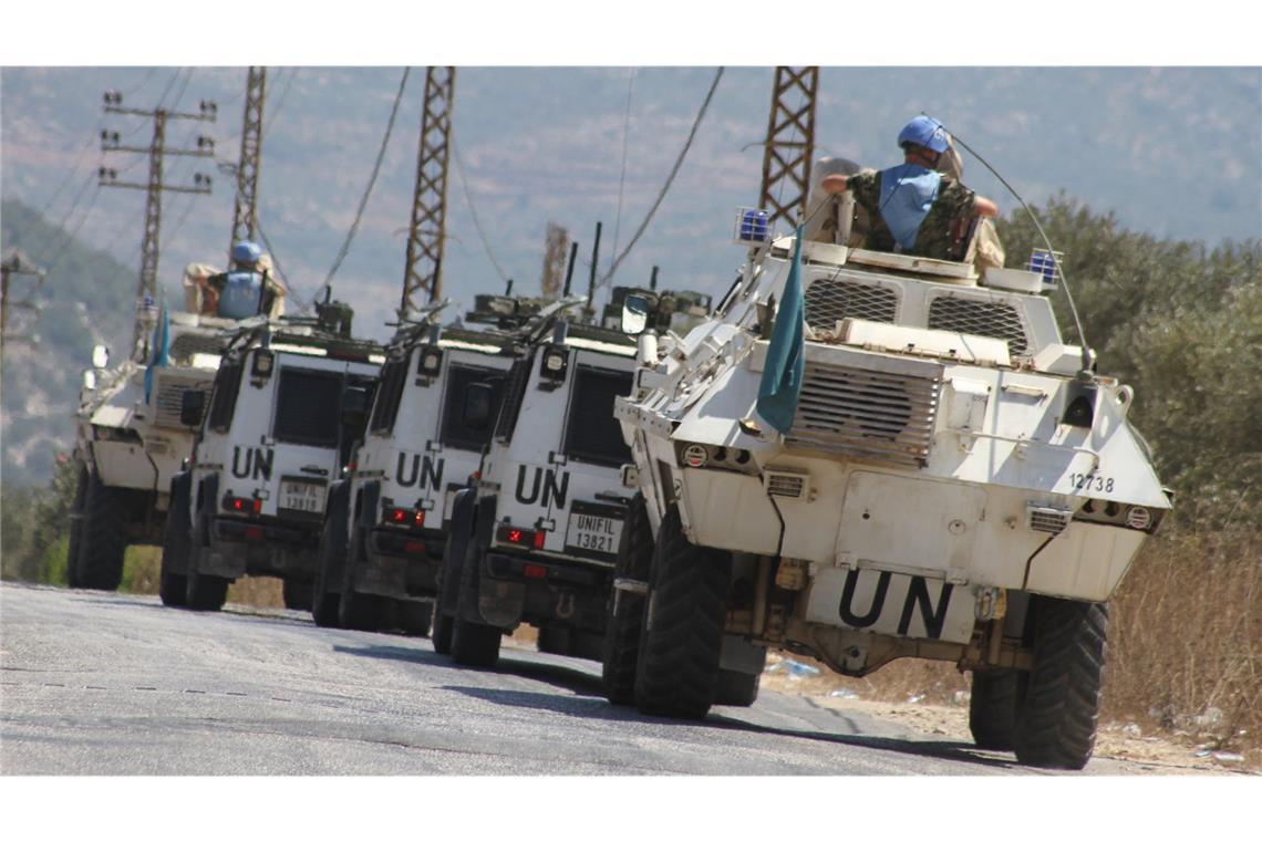 Die Fahrzeuge der Interimstruppe der Vereinten Nationen im Libanon (UNIFIL) können angesichts der zunehmenden Eskalation nicht patrouillieren (Archivfoto).