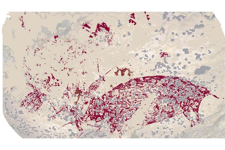 Die Felsmalerei auf der indonesischen Insel Sulawesi wurde auf ein Alter von mindestens 51 200 Jahre datiert