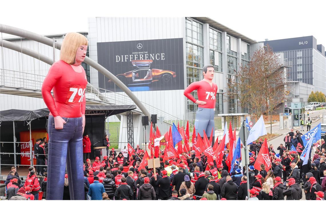 Die Forderung nach einer Lohnerhöhung von sieben Prozent ...