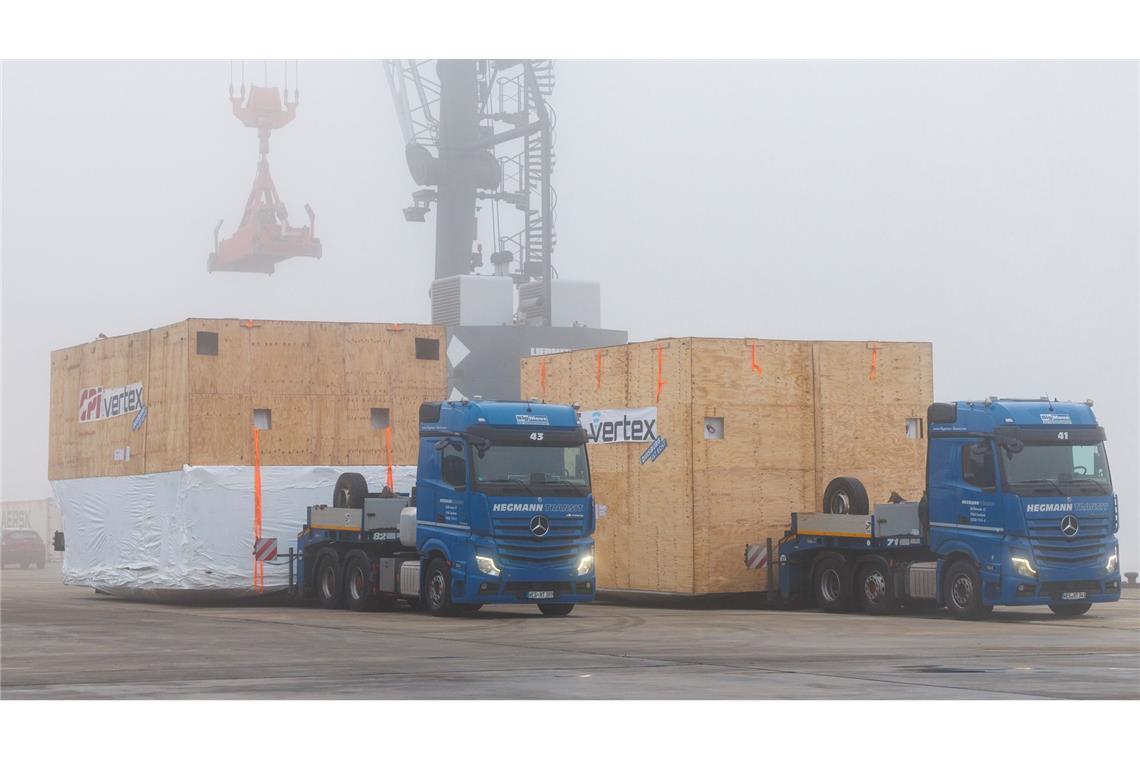 Die Größe der Teleskop-Teile hat selbst Schwertransporter an ihre Grenze gebracht.