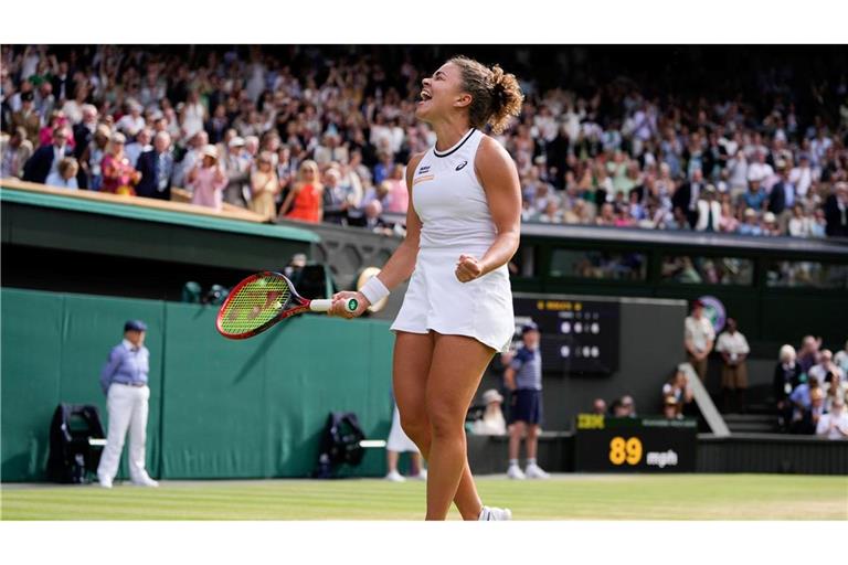 Die italienische Tennisspielerin Jasmine Paolini greift in Wimbledon nach ihrem ersten Grand-Slam-Titel.