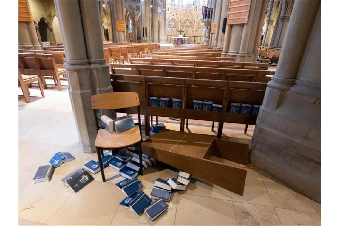 Die Johanneskirche in Stuttgart ist von unbekannten Tätern demoliert worden. Foto: Bernd Weißbrod/dpa