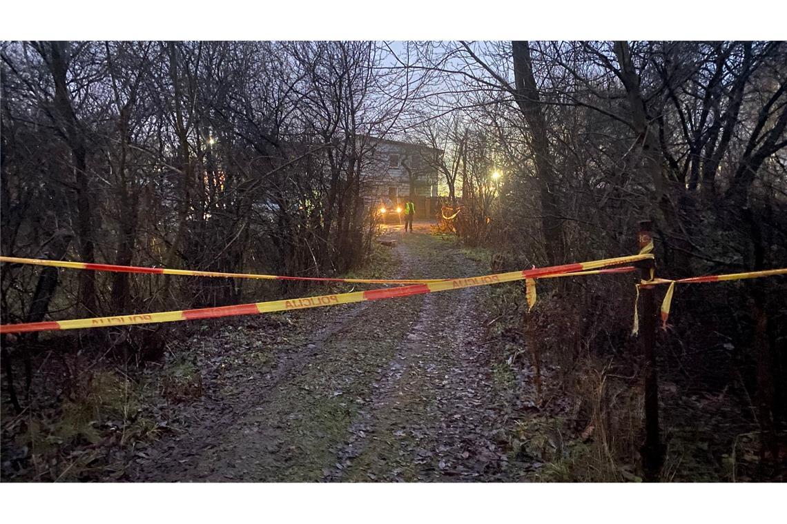 Die litauische Polizei sperrt die Straße, während Ermittler und Einsatzkräfte an der Absturzstelle arbeiten.