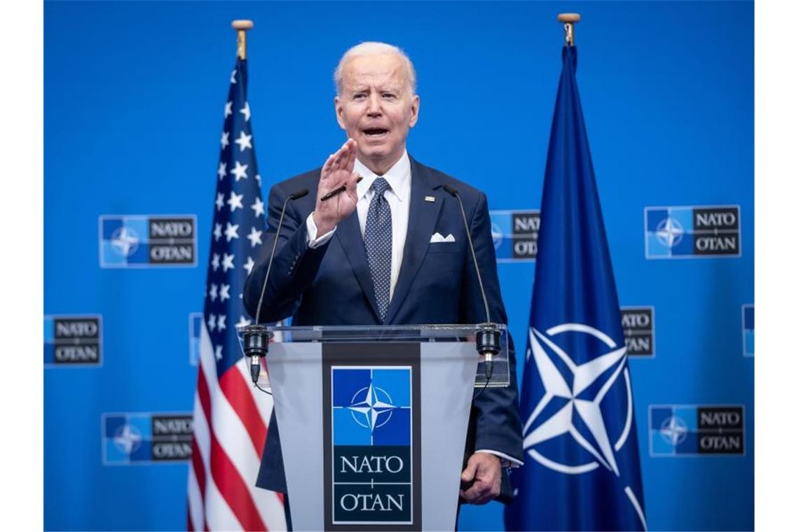 Biden befürwortet Ausschluss Russlands aus G20-Gruppe Die Nato war „noch nie so geeint wie heute“, sagt US-Präsident Joe Biden. Foto: Michael Kappeler/dpa