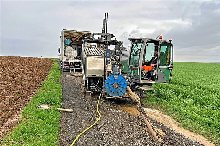 Die neue Abwasserdruckleitung zwischen Horbach und Heiningen wurde in offener und geschlossener Bauweise verlegt. Foto: Stadt Backnang