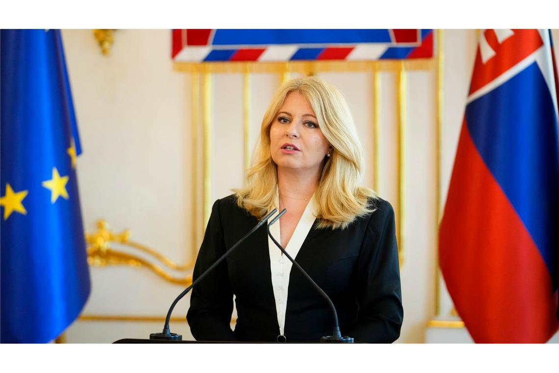 Die noch bis 15. Juni amtierende Präsidentin Zuzana Caputova ruft zur Mäßigung auf.
