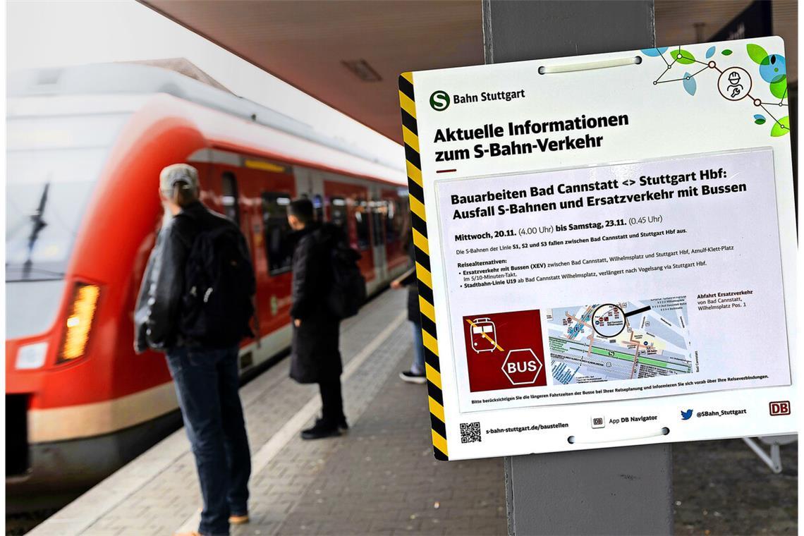 Die Strecken und die Zeiträume ändern sich, für Pendler bleiben aber die Einschränkungen beim S-Bahn-Verkehr durch die Sperrungen.