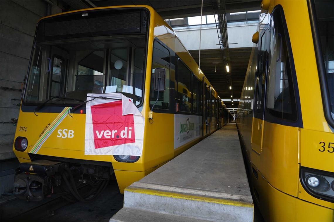 Die Stuttgarter Stadtbahnen bleiben am Donnerstag im Depot.