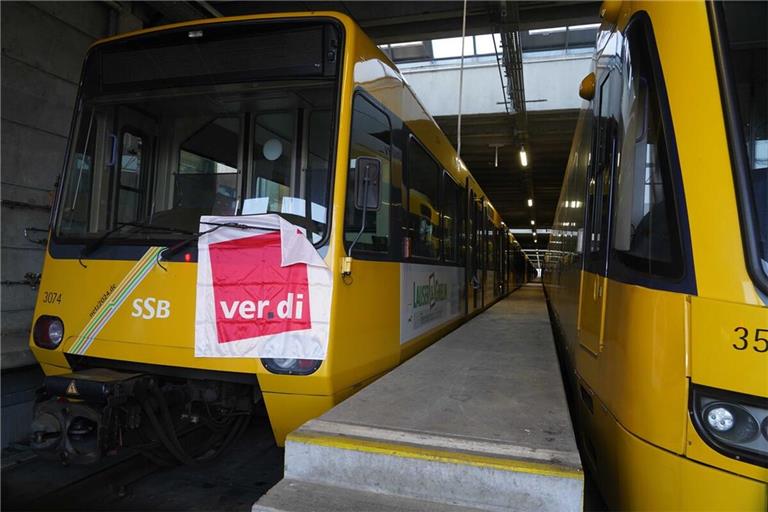 Die Stuttgarter Stadtbahnen bleiben am Donnerstag im Depot.