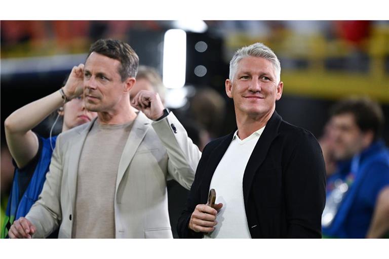 Die TV-Experten Alexander Bommes und Bastian Schweinsteiger bei der EM 2024. (Archivbild)