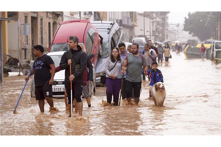 Die überfluteten Straßen in Valencia am 30. Oktober.