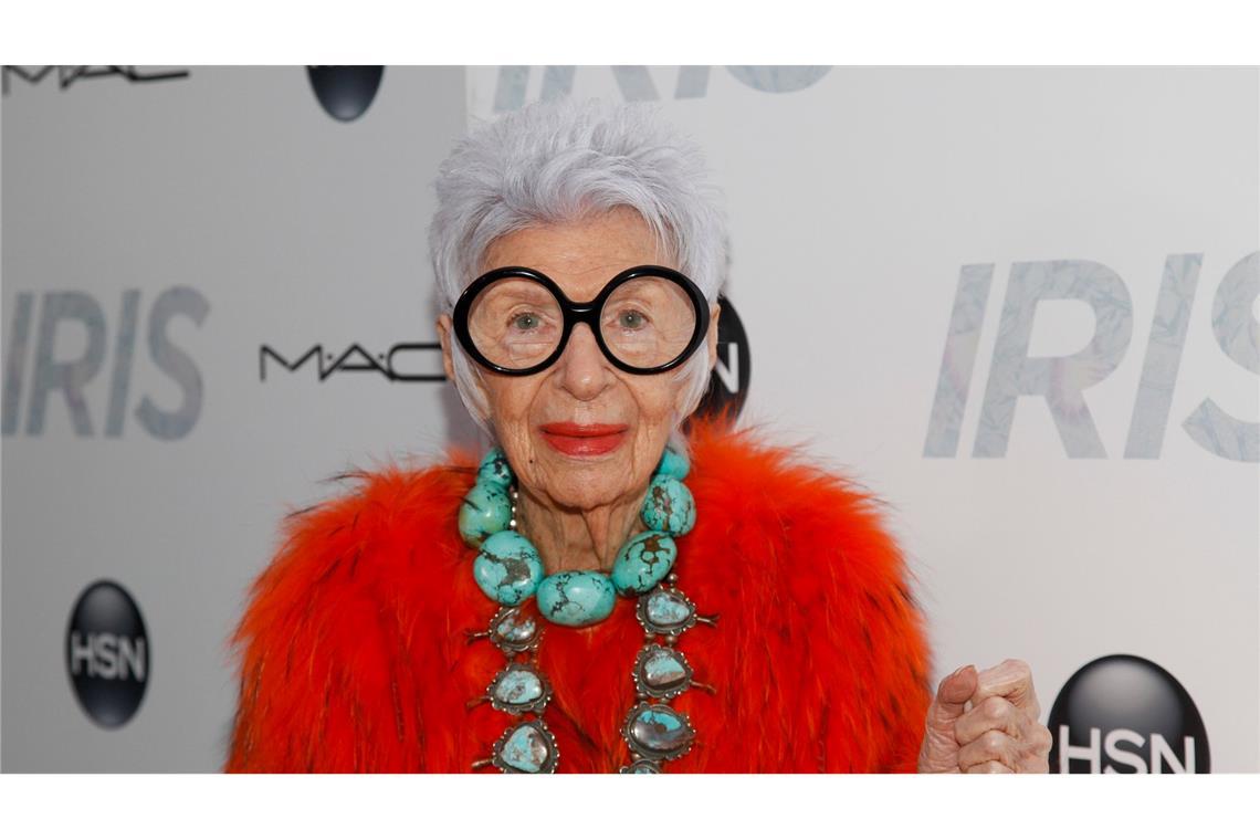 Die US-Mode-Ikone Iris Apfel starb im Alter von 102 Jahren.