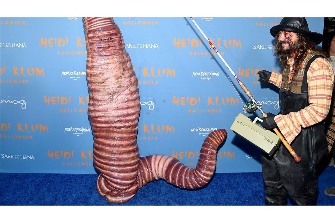 Die vielleicht aufwendigste Verkleidung: Heidi Klum als Wurm - im Jahr 2022. (Archivbild)