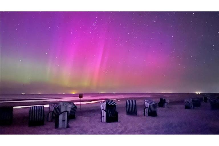 Diese Polarlichter waren im August über der Nordseeinsel Norderney zu sehen. (Archivbild)