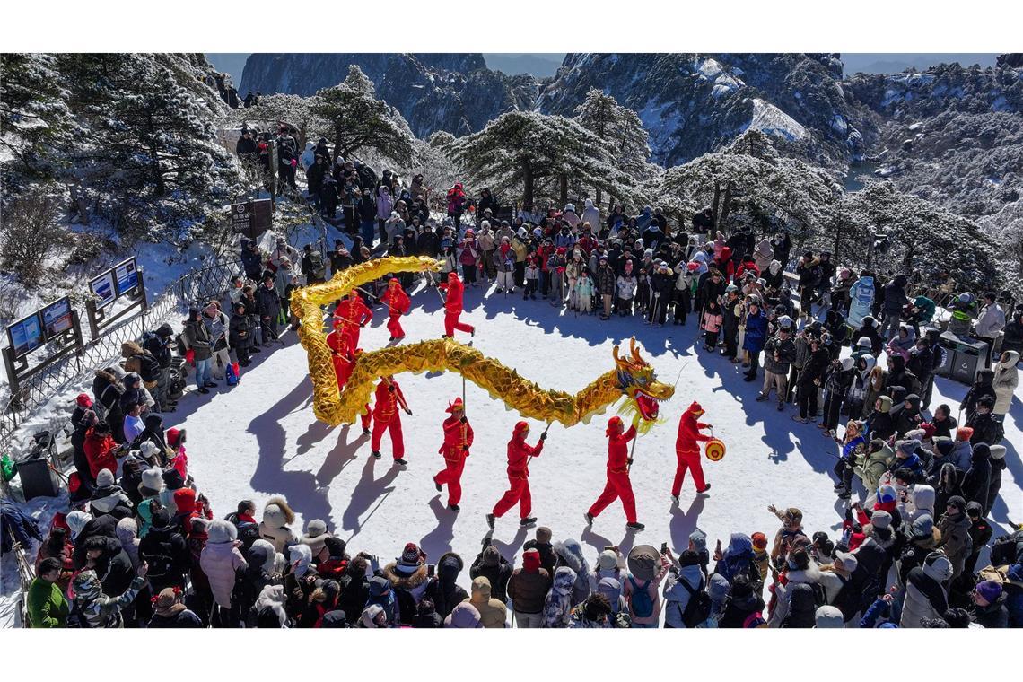 Drachentanz zum Neujahrsfest in China