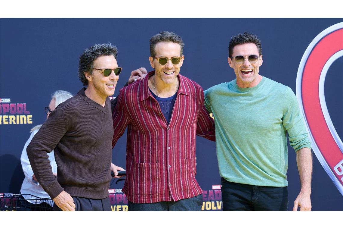 Drei Freunde: Shawn Levy (l-r), Ryan Reynolds und Hugh Jackman