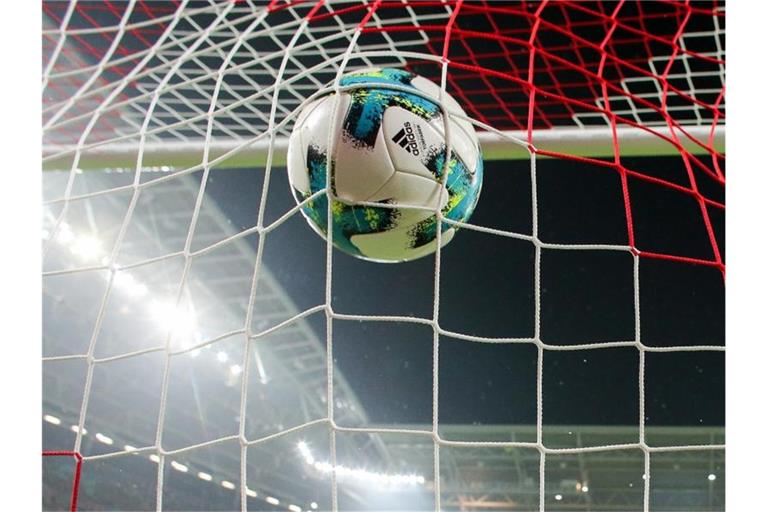 Ein Ball geht ins Netz. Foto: Jan Woitas/dpa-Zentralbild/dpa/Symbolbild