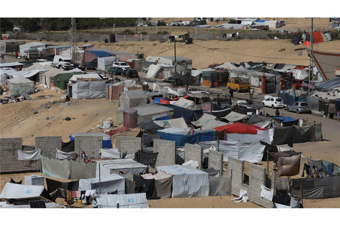 Ein Lager für intern vertriebene Palästinenser in der Nähe der Grenze zu Ägypten.