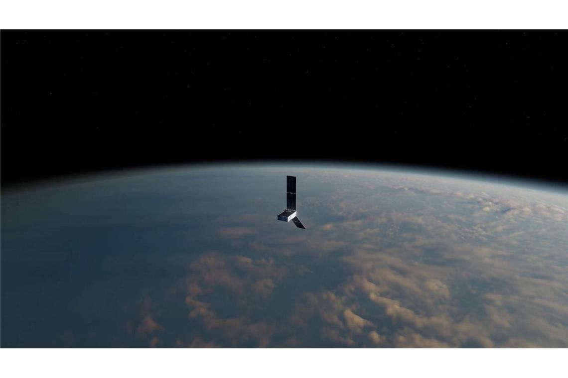 Ein Satellit der Prefire-Mission (Polar Radiant Energy in the Far-InfraRed Experiment) - hier eine künstlerische Darstellung - schwebt über der Erde.