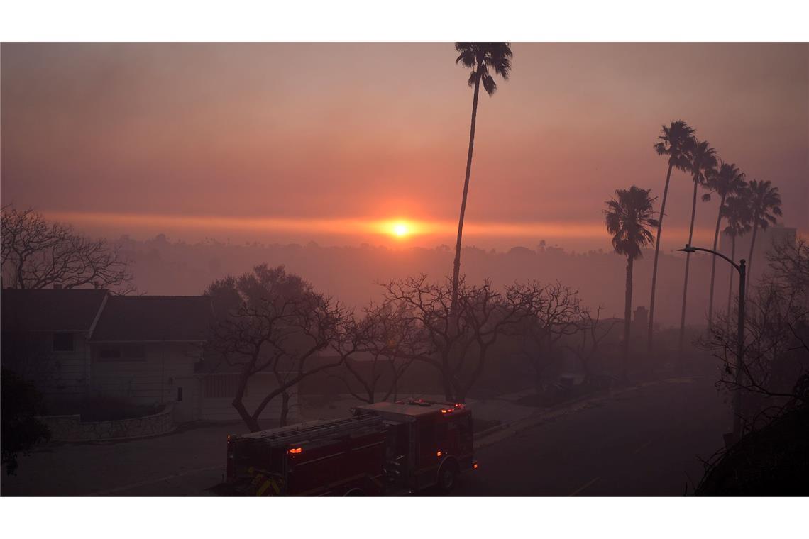 Ein Wagen der Feuerwehr im LA-Stadtteil Pacific Palisades am 9. Januar 2025.