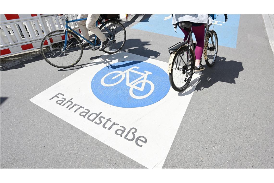 Eine Fahrradstraße in Tübingen