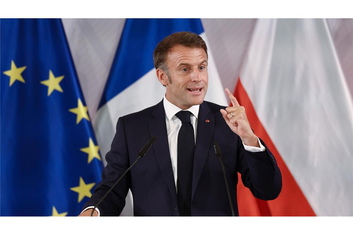 Emmanuel Macron in Münster: "Wir müssen eine neue Etappe von Europa starten."