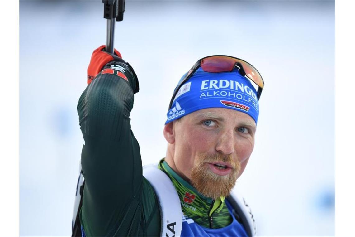 Lesser kein Biathlon-Podolski: „Sportliche Leistung zählt“ Erik Lesser aus Deutschland vor dem Start. Foto: Sven Hoppe/dpa/Archivbild