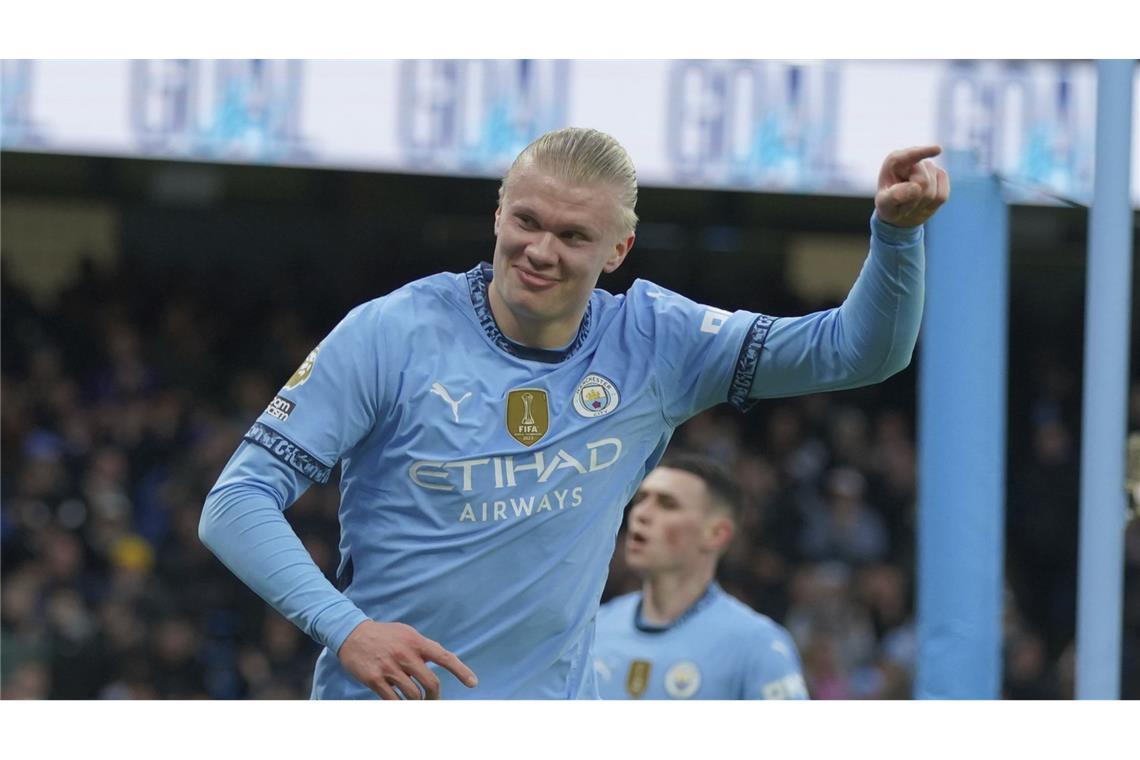 Erling Haaland traf zweimal für Manchester City.