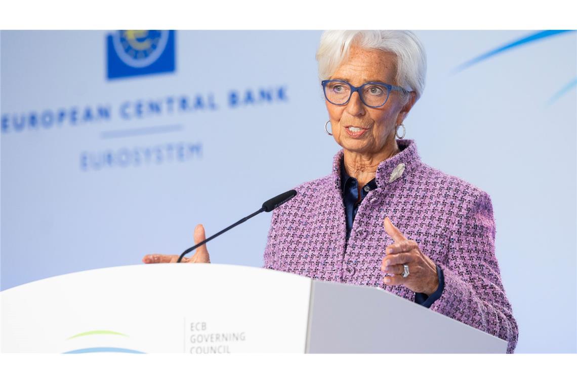 EZB-Präsidentin Lagarde warnt vor einer anhaltenden Konjunkturschwäche im Euroraum (Archivbild).