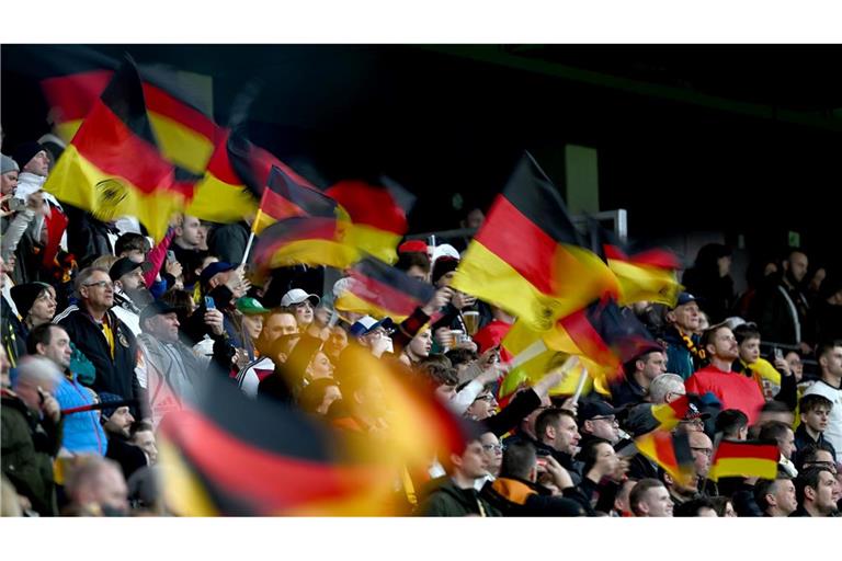 Fans feuern die deutsche Mannschaft an: Besonders gefragt sind vor der Heim-EM Fanartikel.