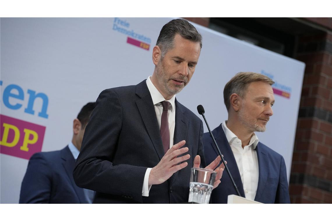 FDP-Chef Lindner und Fraktionsschef Dürr äußerten sich erneut zum „D-Day-Papier“. (Archivbild)