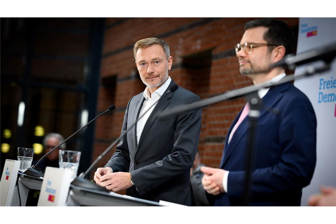 FDP-Parteichef Christian Lindner (links) setzt beim Wahlkampf auf Ex-Justizminister Marco Buschmann als Generalsekretär.