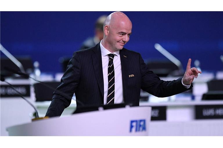 FIFA Präsident Gianni Infantino: Das Council des Fußball-Weltverbandes FIFA hat eine Entscheidung über die Forderung nach der Sanktionierung Israels vertagt (Archivfoto).