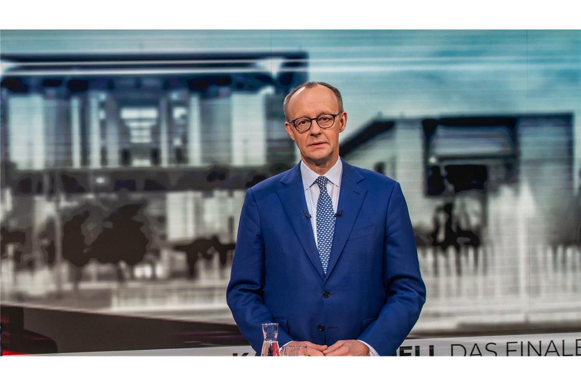 Friedrich Merz gab sich im letzten TV-Duell vor der Bundestagswahl siegessicher.