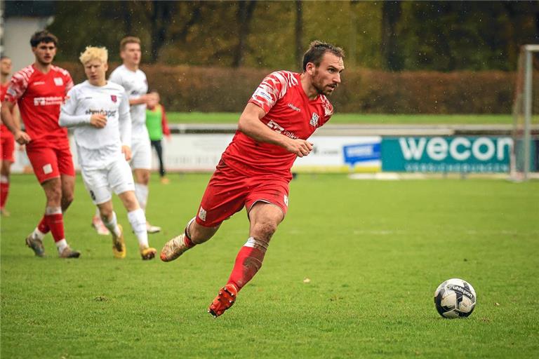 Für den Trainer ist TSG-Kapitän Julian Geldner „unser Zugpferd. Er geht immer voran.“ Fünf Tore hat er auch schon erzielt. Foto: Alexander Becher