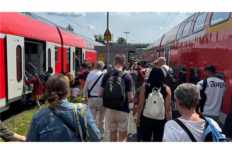 Für die gestrandeten Bahnreisenden wurde stellenweise Schienenersatzverkehr eingerichtet. (Foto-aktuell)