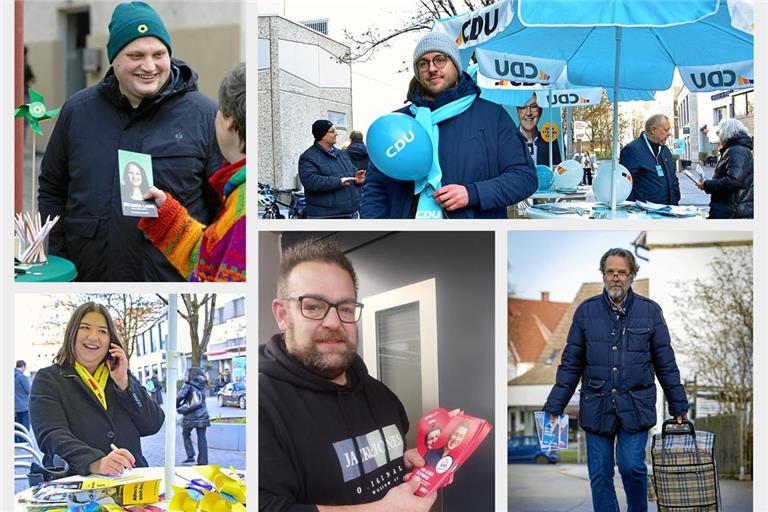 Für die Parteien sind viele Wahlkampfhelfer im Hintergrund im Einsatz. 