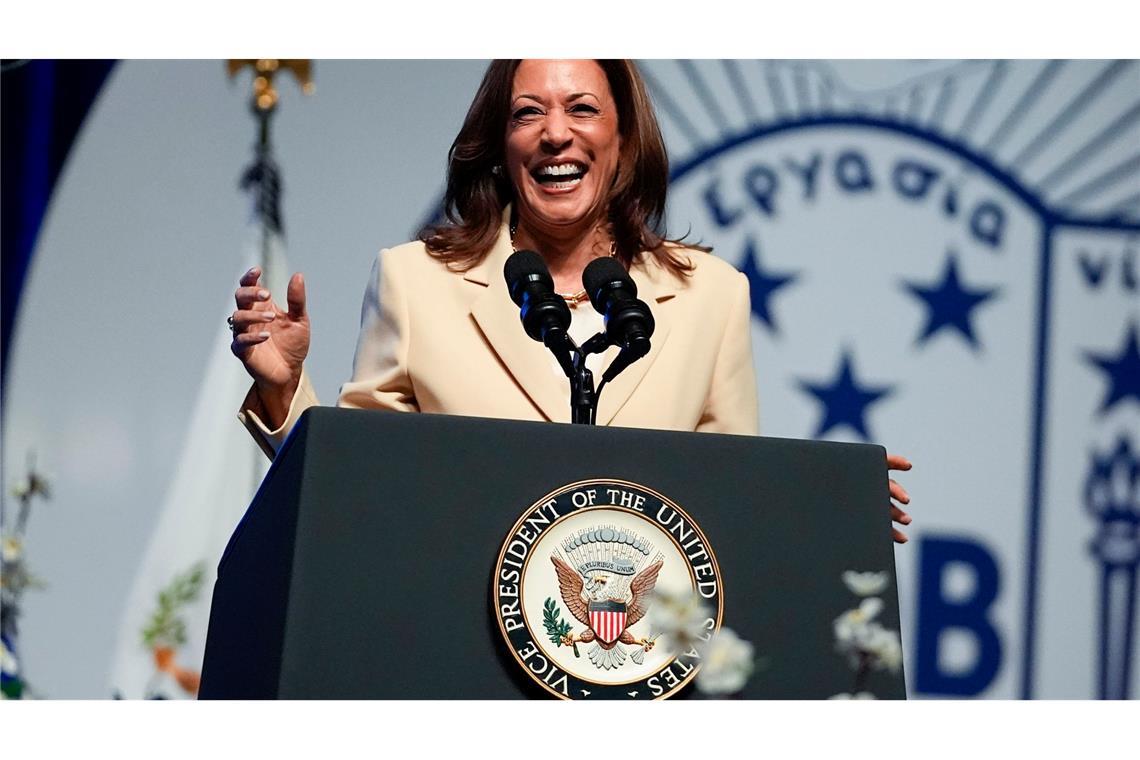 Für ihr Lachen bekannt: Kamala Harris. (Archivbild)