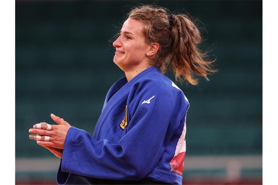 Wagner: Für Judo-Gold gekommen, mit Bronze „stolz“ gegangen Gewann im Kampf um Platz drei Bronze: Judoka Anna-Maria Wagner. Foto: Oliver Weiken/dpa