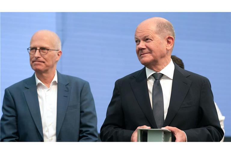 Hamburgs Bürgermeister Peter Tschentscher setzt trotz schlechter Umfragewerte für den Kanzler im Bürgerschaftswahlkampf auf Olaf Scholz.