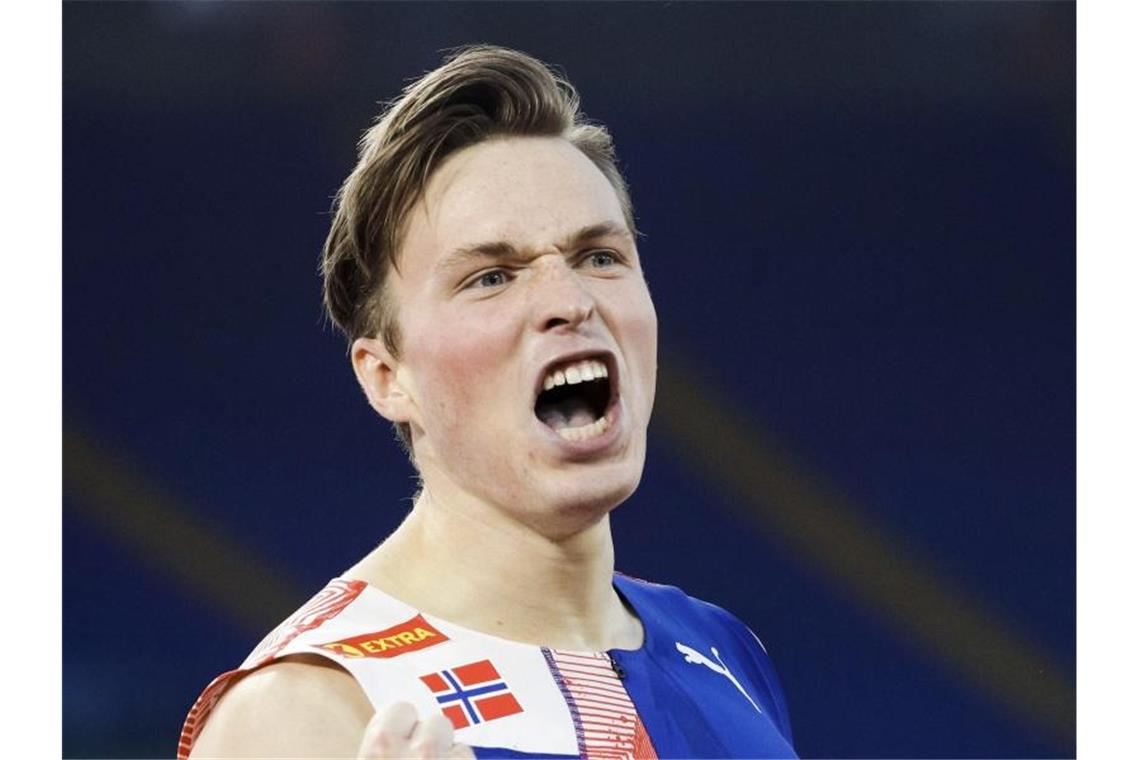 Warholm mit Weltrekord über 400 m Hürden - Mihambo siegt Hat einen neuen Weltrekord über 400 Meter Hürdenlauf aufgestellt: Karsten Warholm aus Norwegen. Foto: Gregorio Borgia/AP/dpa