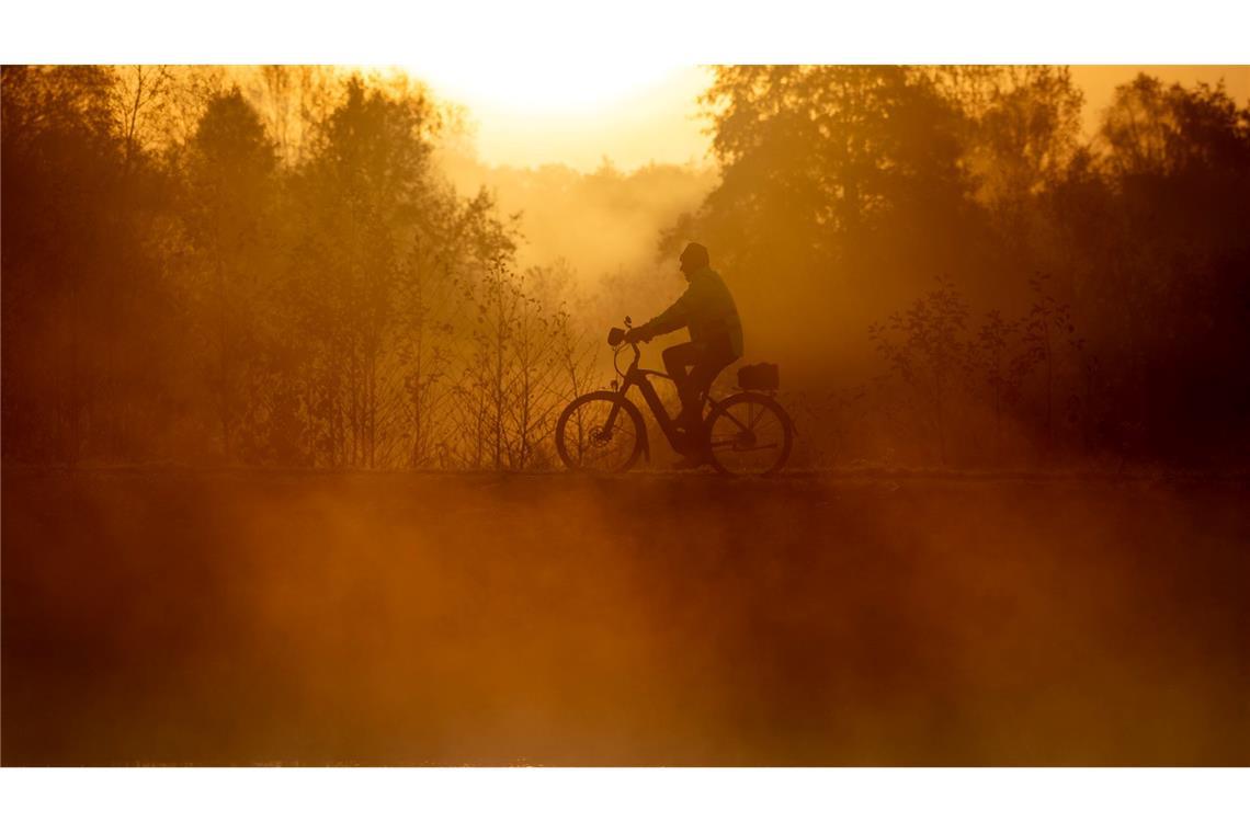 Herbstnebel in seiner schönsten Form auf dem Deich an der Hunte