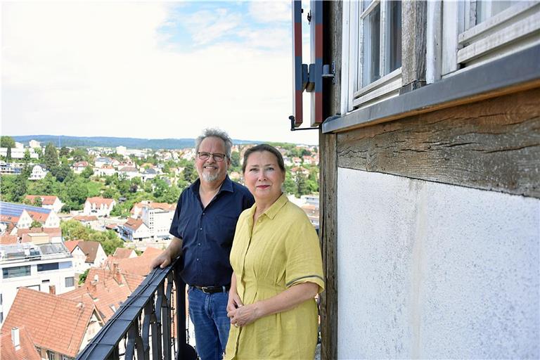 Hinter dem grünen Hügel am Horizont kann Wolfgang Sartorius die Erlacher Höhe erahnen. Die Wirkstätte von Julia Goll, der Landtag, ist hingegen in weiter Ferne. Fotos: Tobias Sellmaier