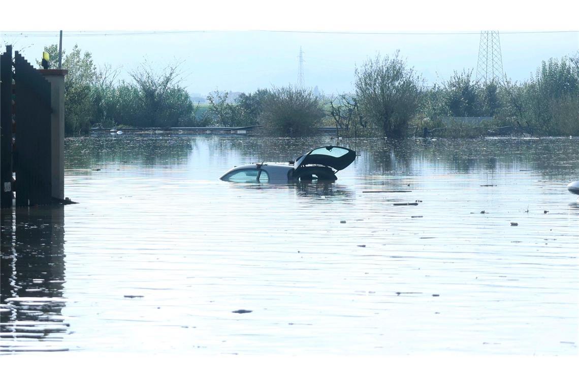 Hochwasser nach heftigen Regenfällen im November 2023 in der Toskana.