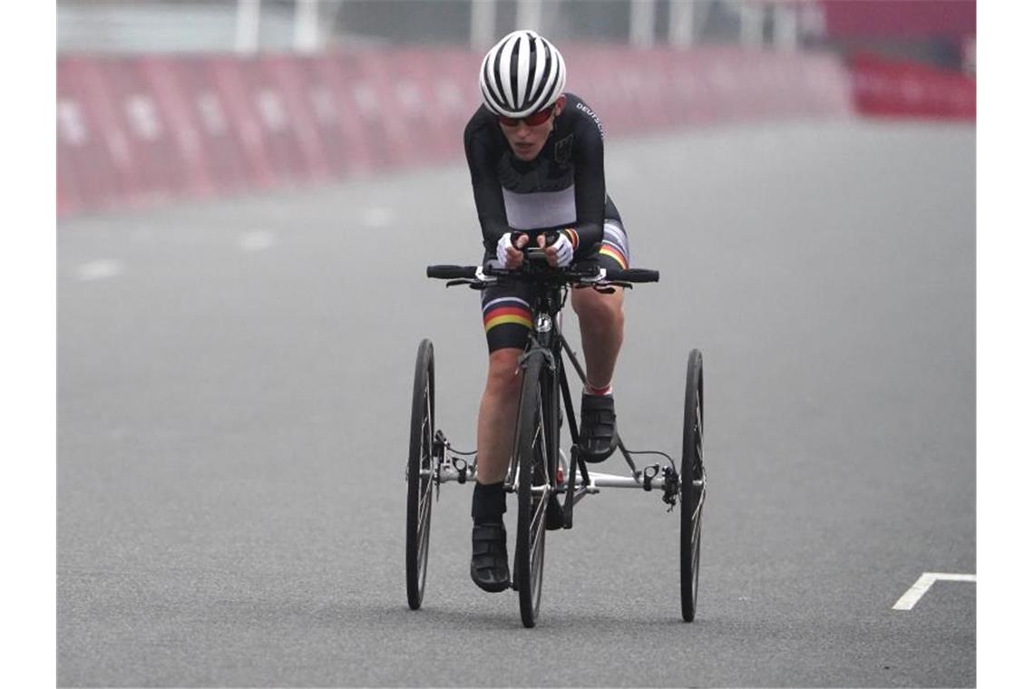 Holte Paralympics-Gold auf dem Dreirad: Jana Majunke. Foto: Marcus Brandt/dpa