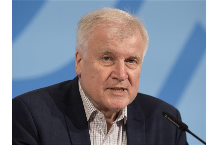 Horst Seehofer (CSU) äußert sich auf einer Pressekonferenz. Foto: Jörg Carstensen/dpa/Archivbild